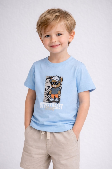 Детска тениска момче, светло син цвят
