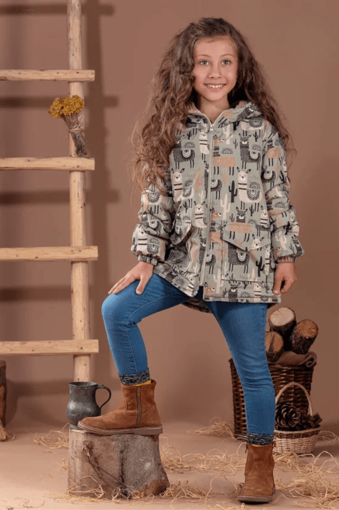 Детско яке момиче, зелен цвят