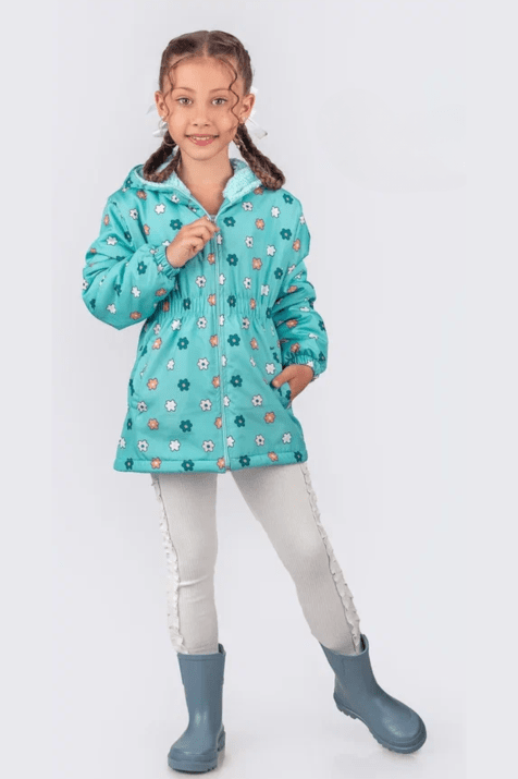 Детско яке момиче, зелен цвят