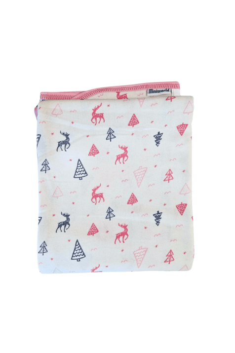 Бебешка пелена с еленчета, розов цвят