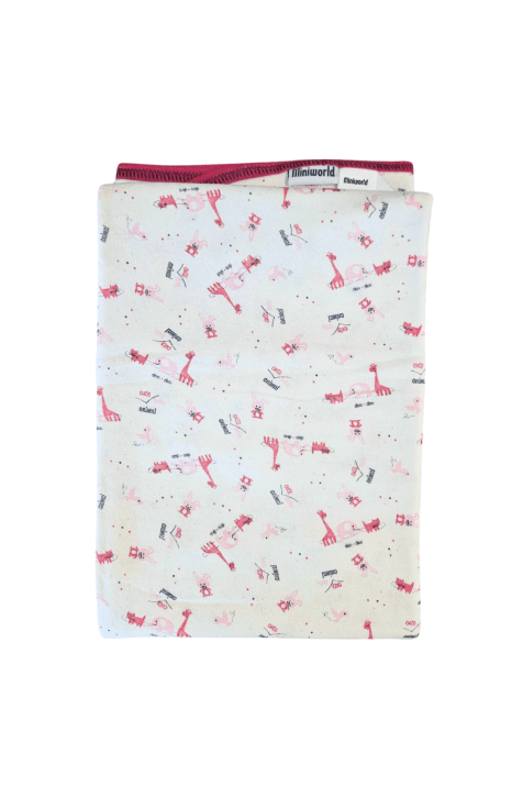 Бебешка пелена с животни, розов цвят