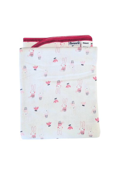 Бебешка пелена със зайчета, розов цвят