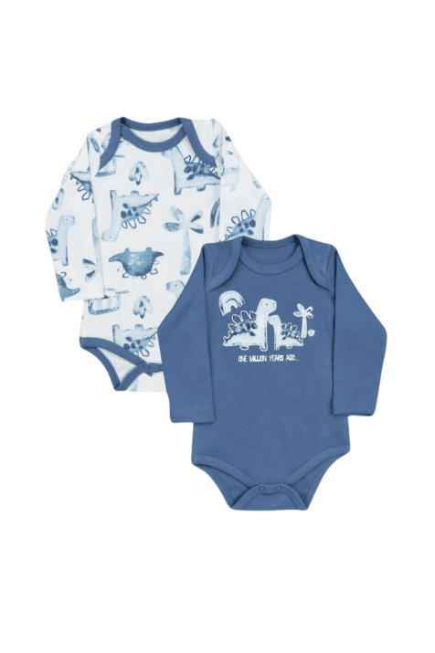 Боди момче дълъг ръкав 2 броя с динозаври