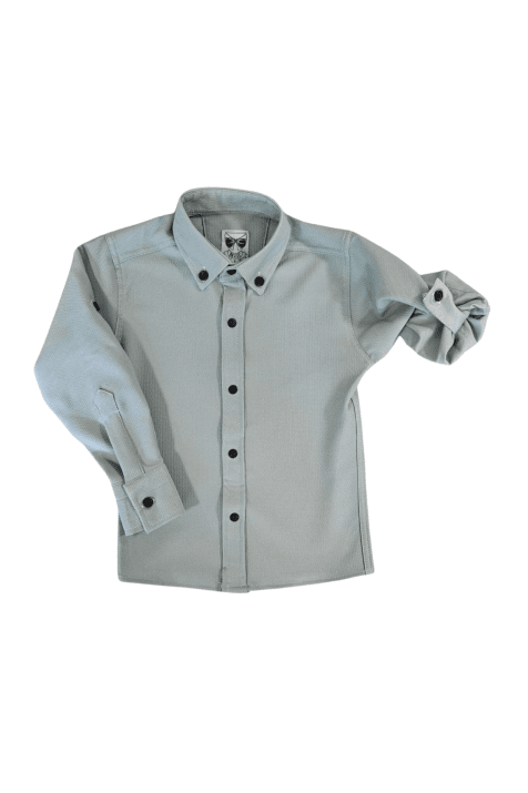 Детска риза момче дълъг ръкав, зелен цвят