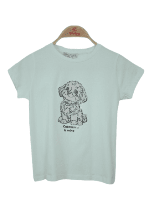 Детска тениска момиче, зелен цвят