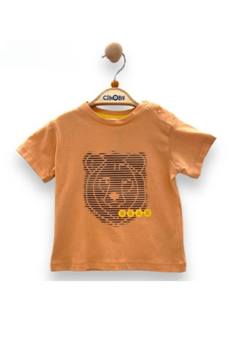 Детска тениска за момче, оранжев цвят