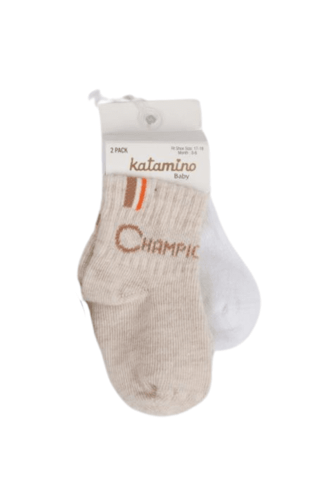 Бебешки чорапи момче 2 броя, бежов цвят