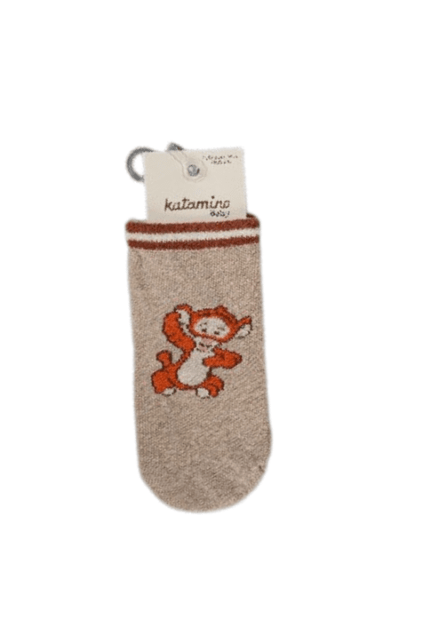Бебешки чорапи с Тигър, бежов цвят