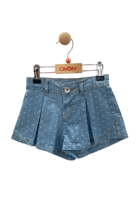 Детски къси панталонки момиче на точки, син цвят