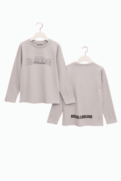 Детска блуза момче дълъг ръкав,сив  цвят