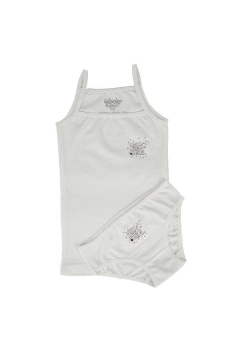 Детски комплект потник с бикини, бял цвят