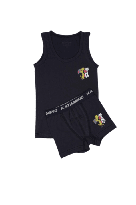 Детски комплект потник с боксерки,тъмно син цвят