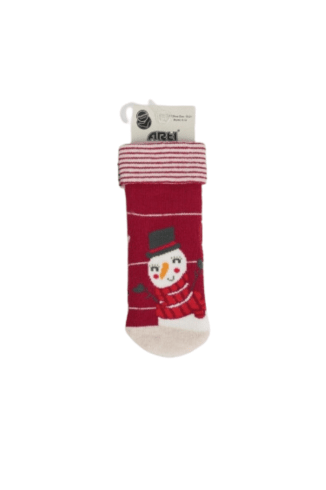 Бебешки чорапи вата Коледа, червен цвят