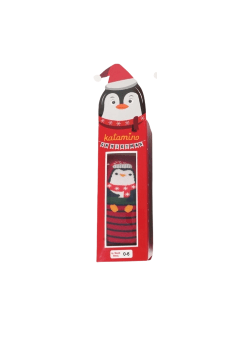 Бебешки чорапогащник вата Коледа, червен цвят