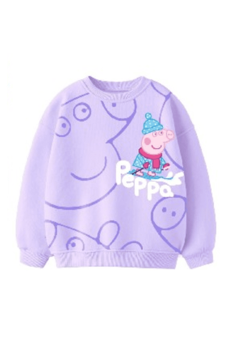 Детска блуза за момиче с дълъг ръкав Пепа Пиг, лилав цвят