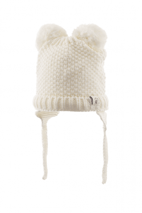 Бебешка шапка момиче, цвят екрю