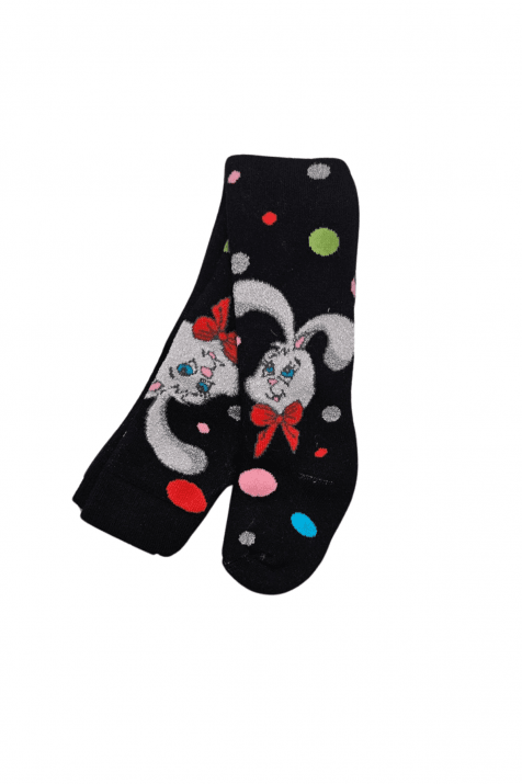 Бебешки чорапогащник момиче вата, черен цвят