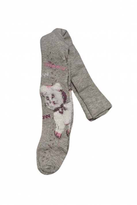 Детски чорапогащник момиче 3D, сив цвят