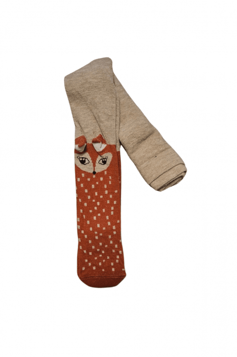 Бебешки чорапогащник момиче 3D, бежов цвят