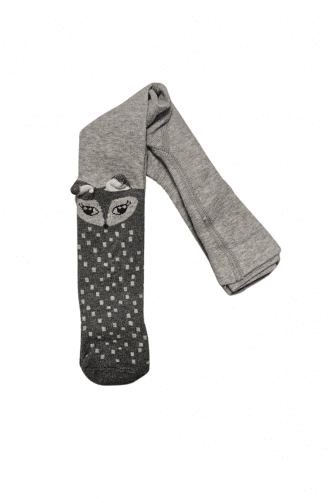 Бебешки чорапогащник момиче 3D, сив цвят