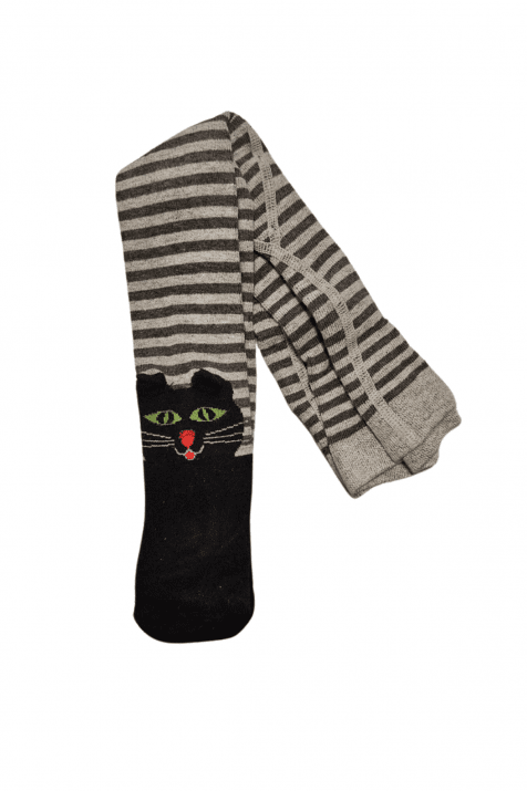 Бебешки чорапогащник момиче 3D, сив цвят