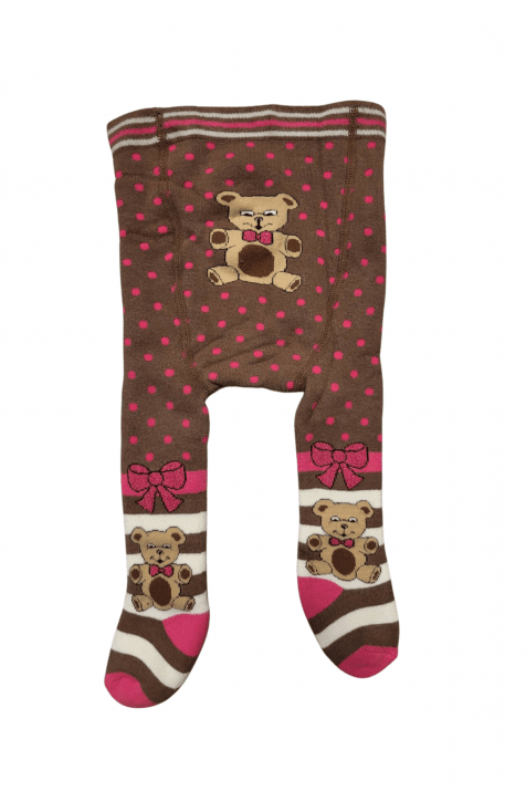 Бебешки чорапогащник момиче вата, кафяв цвят