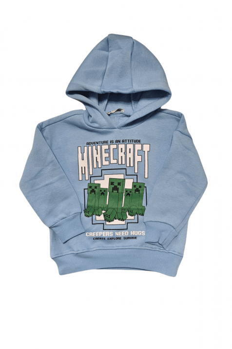Детски суитшърт за момче вата Minecraft в син цвят