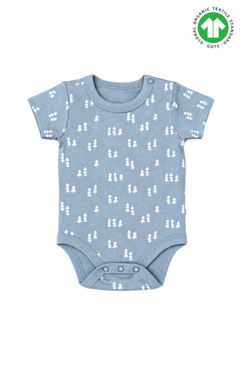 Бебешко боди органичен памук за момче с дълъг ръкав, зелен цвят 