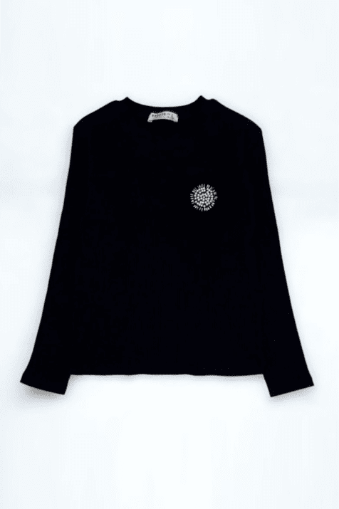 Детска блуза момиче с дълъг ръкав, черен цвят