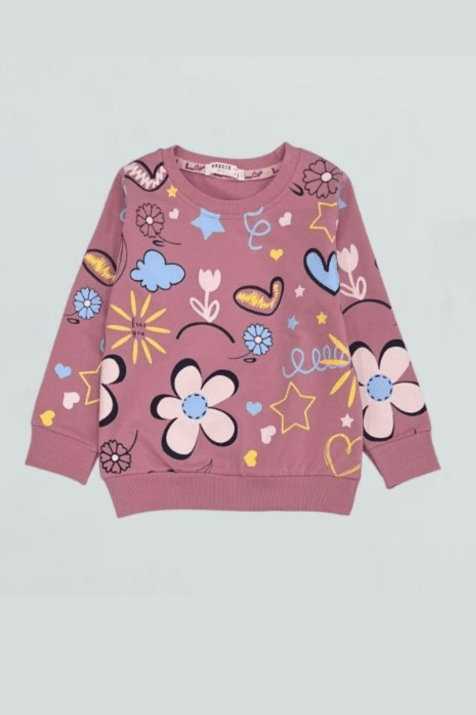 Детска блуза момиче с дълъг ръкав, лилав цвят