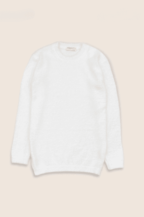 Детски пуловер момиче, бял цвят