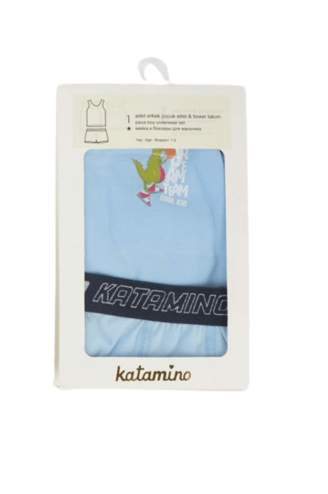 Детски комплект потник с боксерки,син цвят
