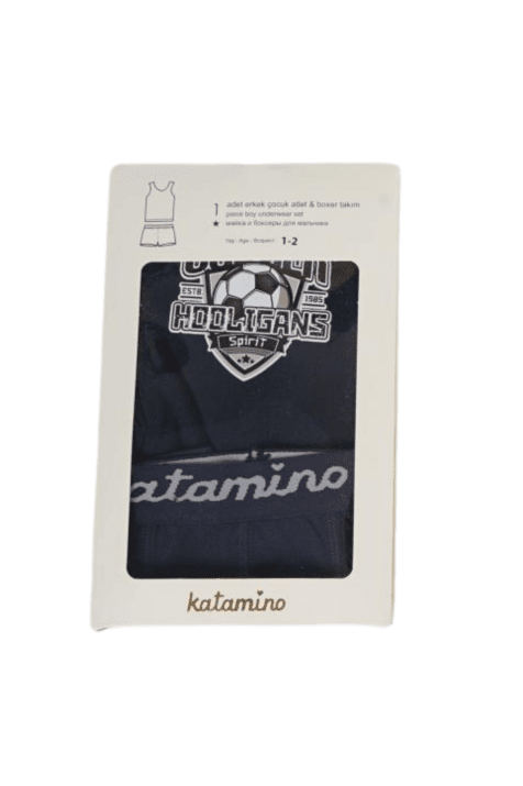 Детски комплект потник с боксерки,тъмно син цвят