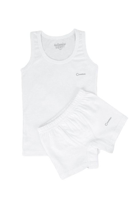 Детски комплект потник с боксерки,бял цвят