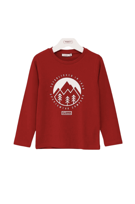 Детска блуза момче дълъг ръкав,червен цвят