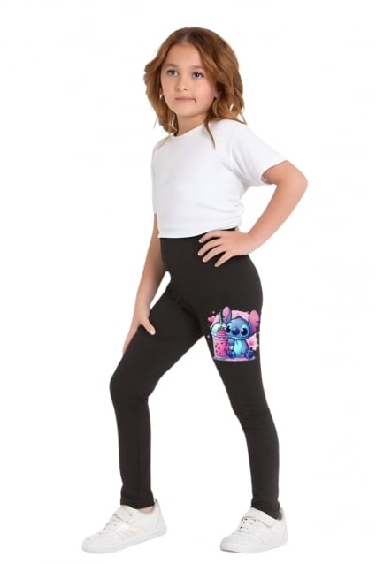 Детски клин вата Stitch, черен цвят