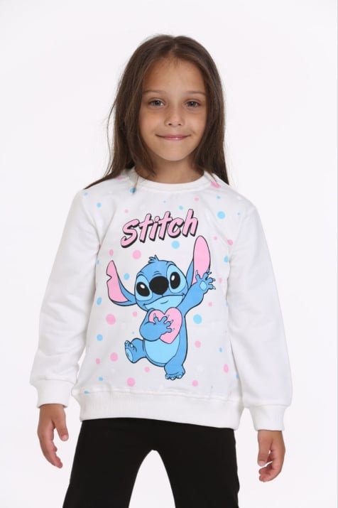 Детска блуза момиче с дълъг ръкав Stitch, лилав цвят