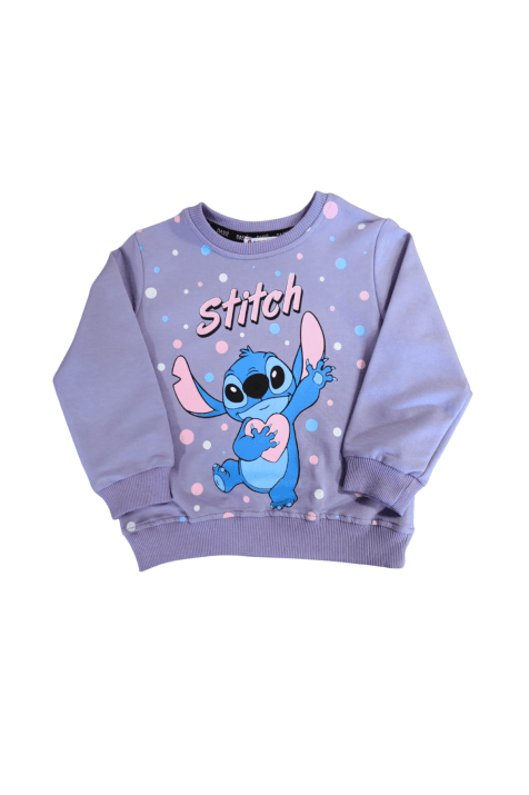 Детска блуза момиче с дълъг ръкав Stitch, лилав цвят