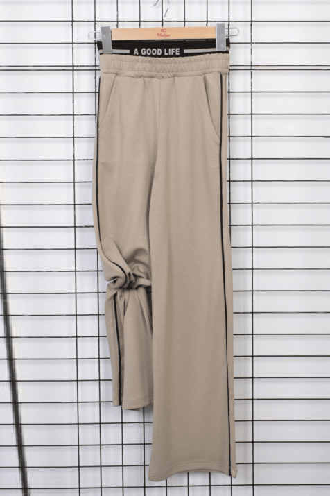 Детски спортен панталон за момиче, бежов цвят