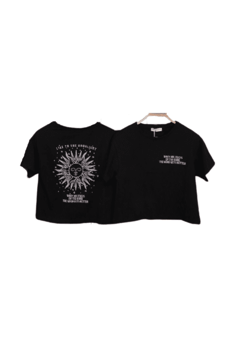 Детска тениска момиче, черен цвят 