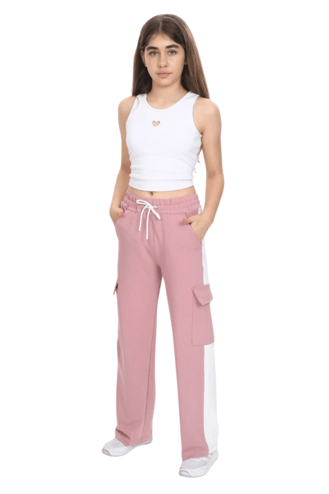 Детски спортен панталон за момиче, розов цвят