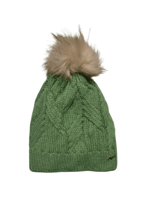 Детска шапка момиче, зелен цвят