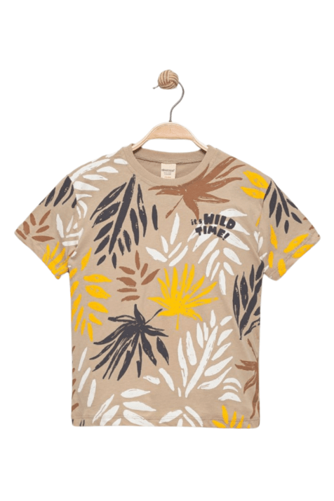 Детска тениска за момче, бежов цвят 