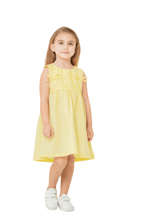 Детска рокля, жълт цвят