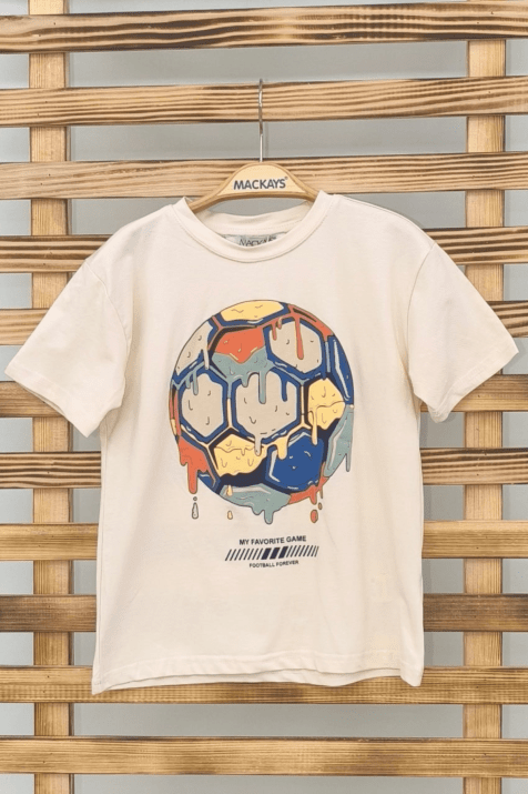 Детска тениска за момче, бежов цвят