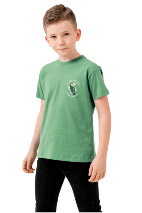 Детска тениска за момче, зелен цвят