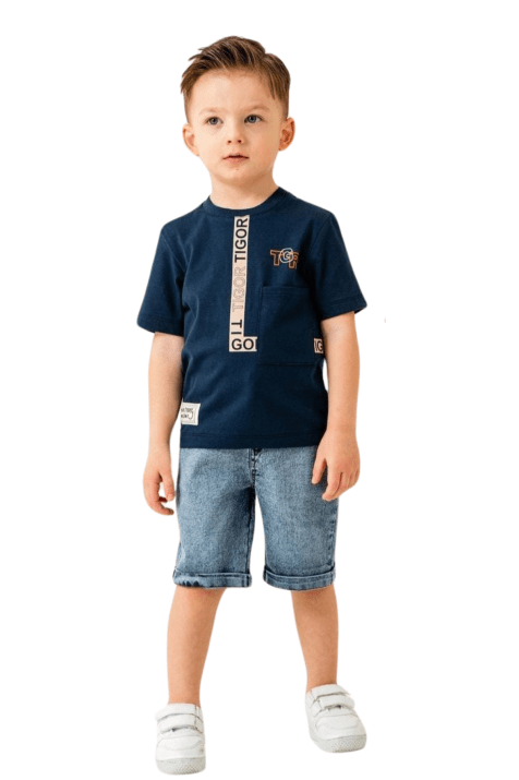 Детски комплект за момче, син цвят 