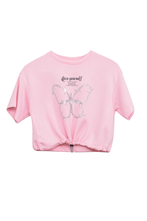 Детска тениска за момиче, розов цвят 