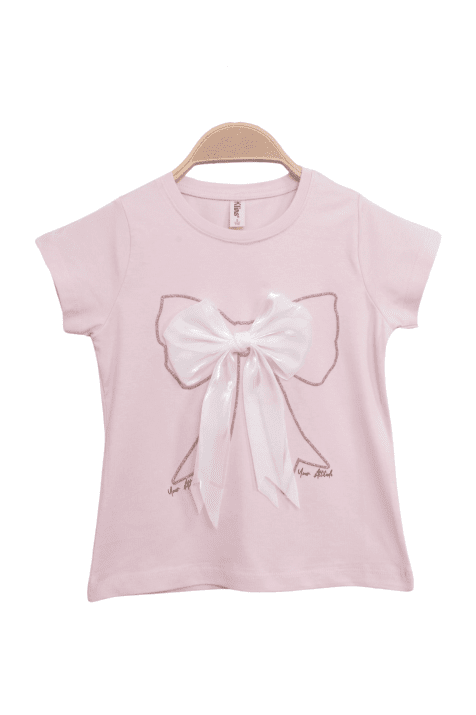 Детска тениска за момиче, розов цвят 
