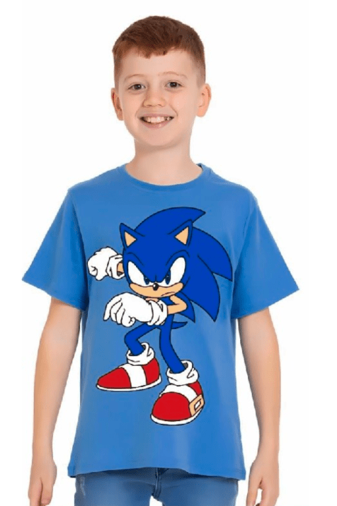 Детска тениска за момче Sonic, син цвят